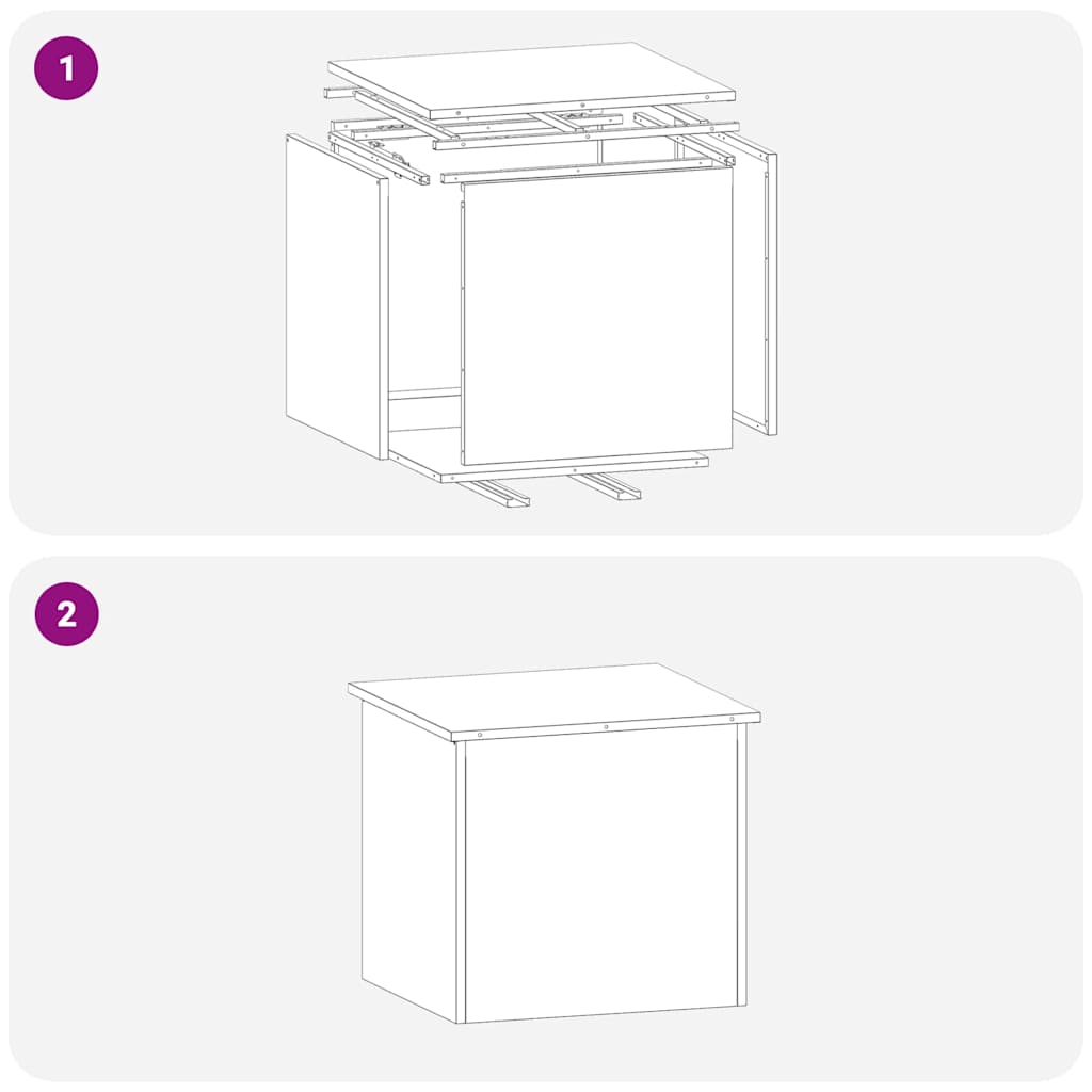 Udendørs Opbevaringskasse Hvid 55 x 50,5 x 50 cm Stål