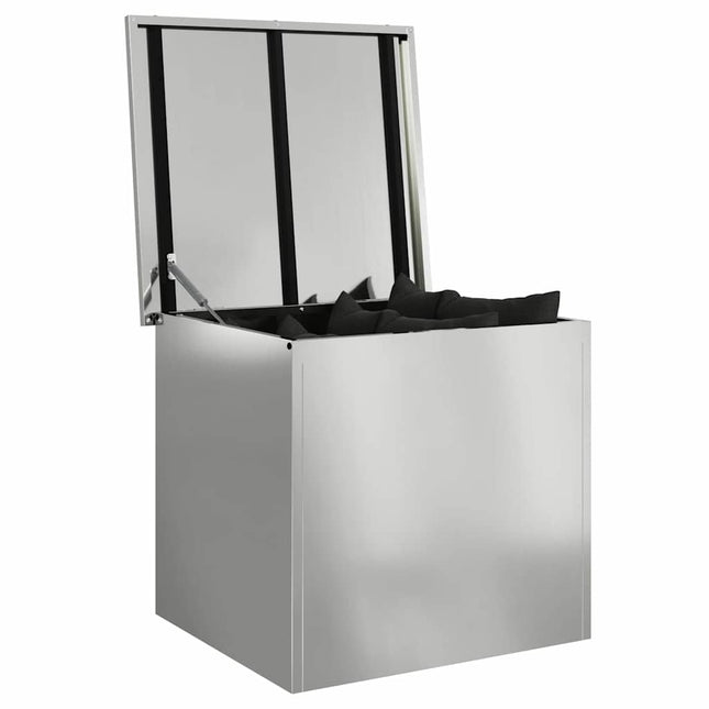 Have opbevaringspude kasse Stål 55 x 50,5 x 50 cm Sølv