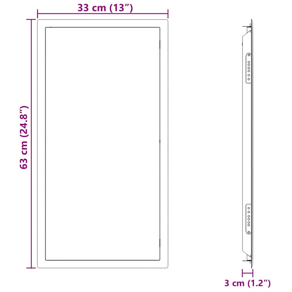 Adgangspanel Hvid 63 x 33 x 3 cm Stål