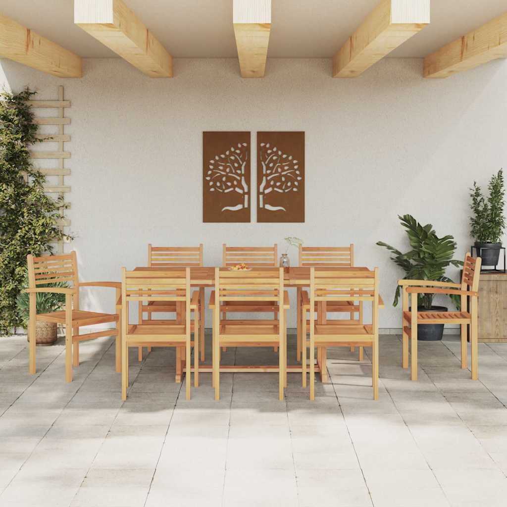 Stol 8 pcs Brun 56 x 55 x 90.5 cm Massiv Teaktræ