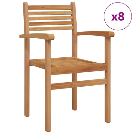 Stol 8 stk. Brun Massiv Teaktræ