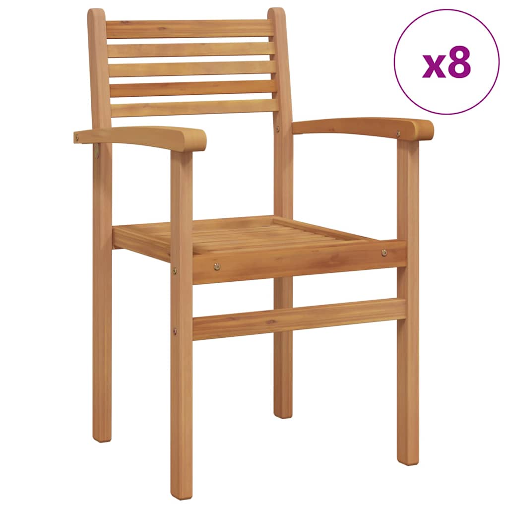 Stol 8 pcs Brun 56 x 55 x 90.5 cm Massiv Teaktræ