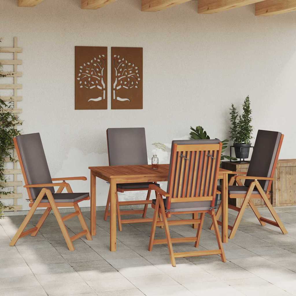 Have Stol 4 pcs Brun og grå 57 x 71,5 x 104 cm Massiv Teaktræ