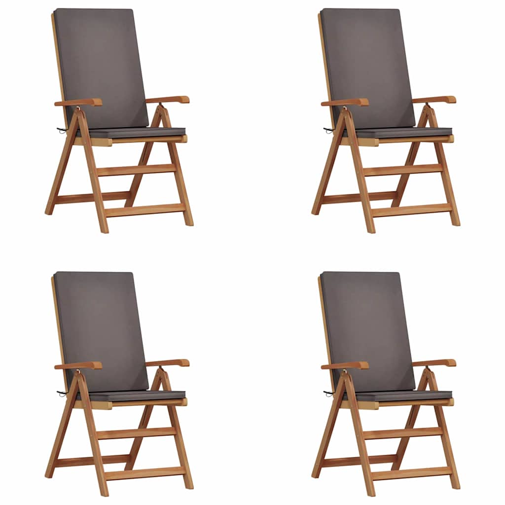 Have Stol 4 pcs Brun og grå 57 x 71,5 x 104 cm Massiv Teaktræ