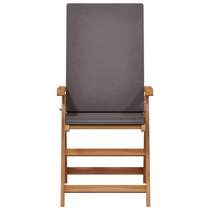 Have Stol 4 stk. Brun og grå Massiv Teaktræ