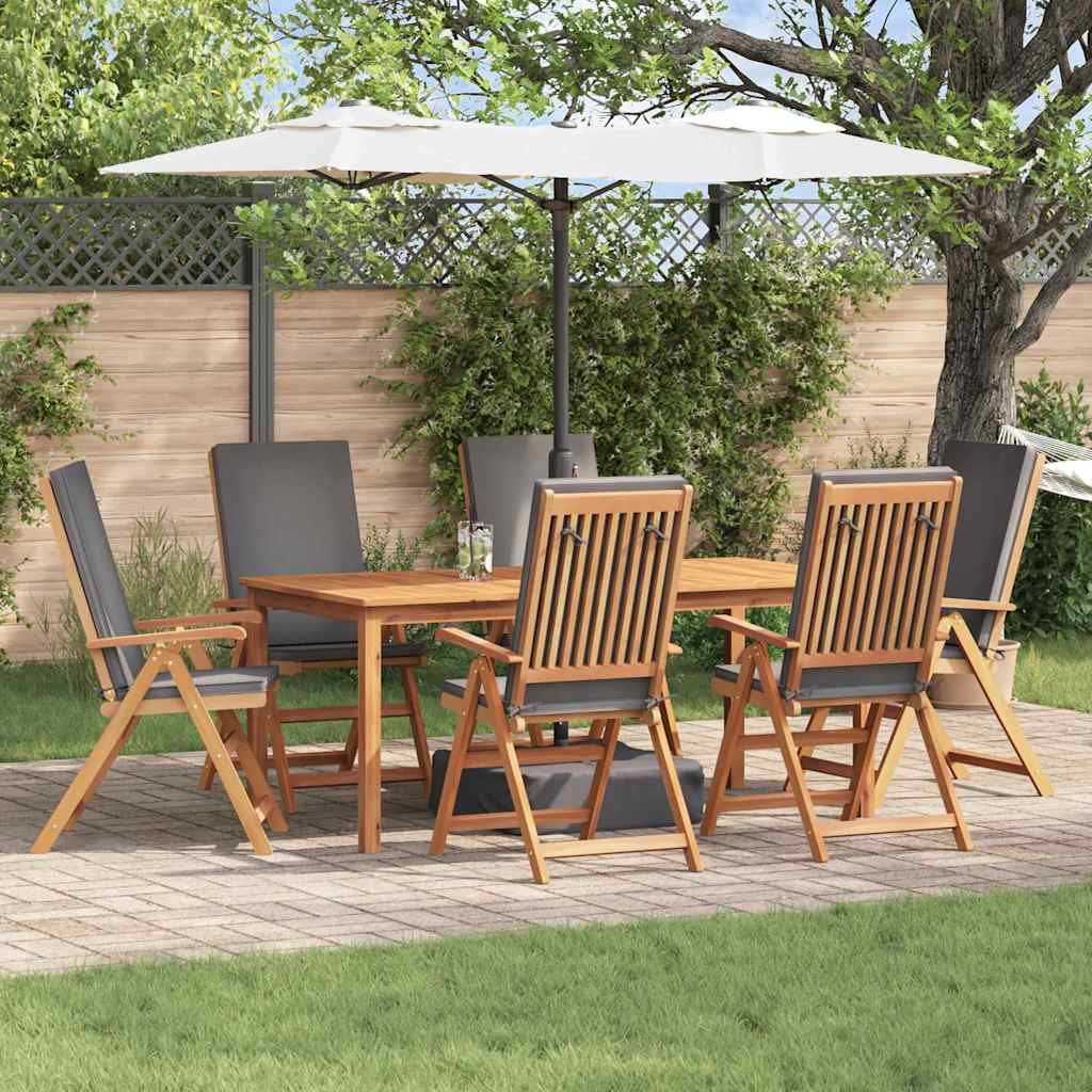 Have Stol 6 pcs Brun og grå 57 x 71,5 x 104 cm Massiv Teaktræ