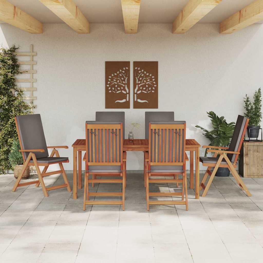 Have Stol 6 pcs Brun og grå 57 x 71,5 x 104 cm Massiv Teaktræ