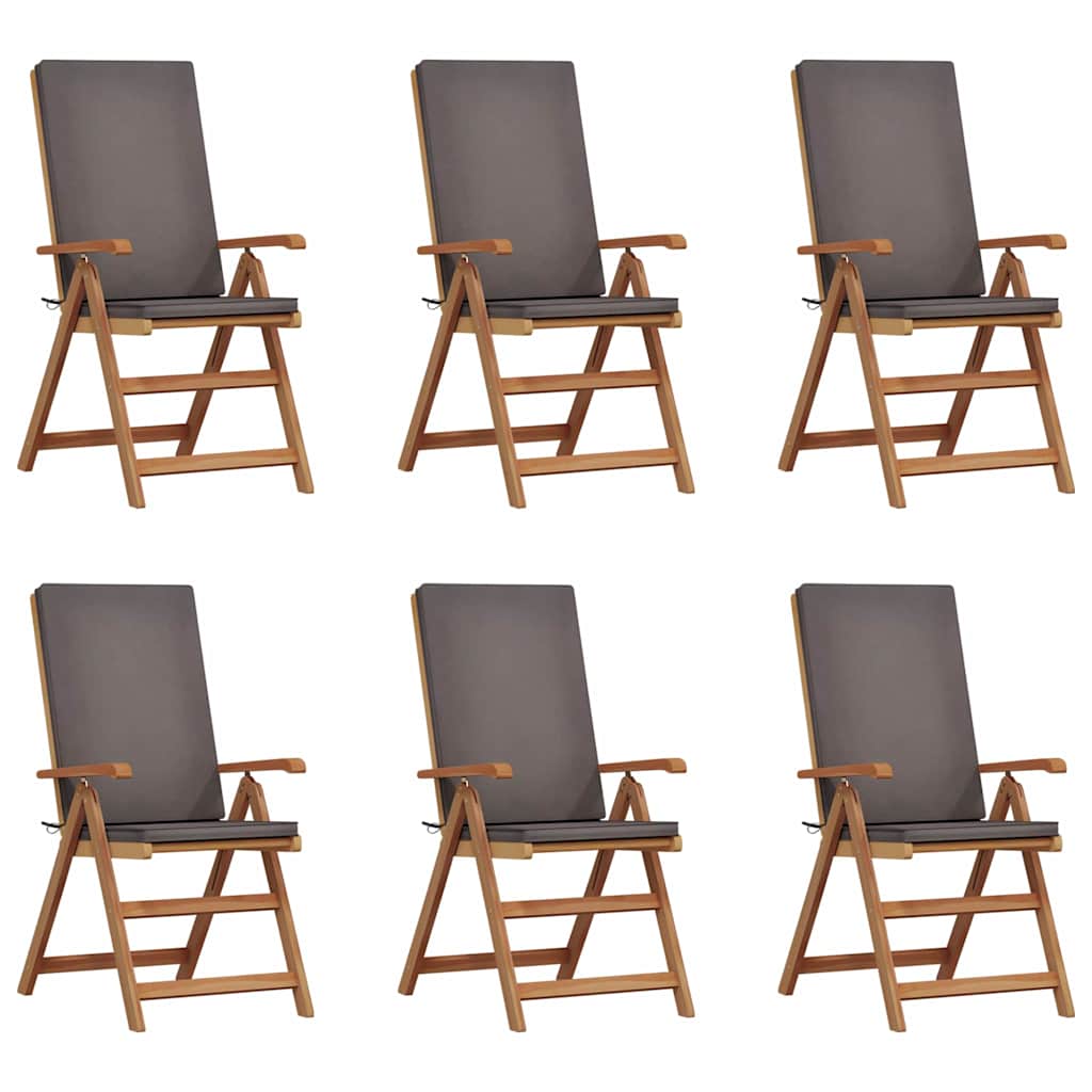 Have Stol 6 pcs Brun og grå 57 x 71,5 x 104 cm Massiv Teaktræ