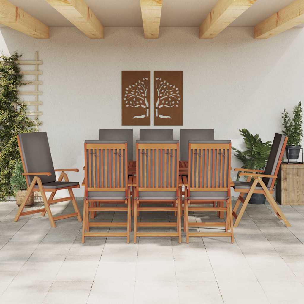 Have Stol 8 pcs Brun og grå 57 x 71,5 x 104 cm Massiv Teaktræ