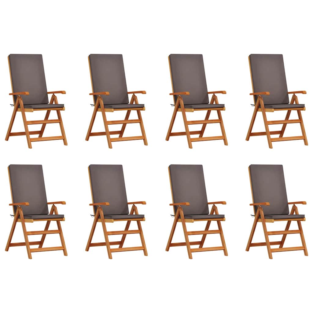 Have Stol 8 pcs Brun og grå 57 x 71,5 x 104 cm Massiv Teaktræ