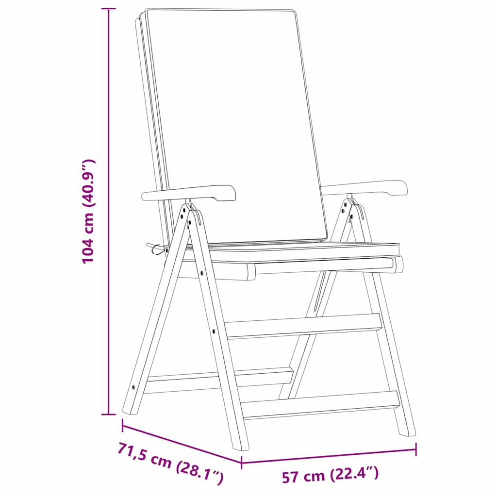Have Stol 8 pcs Brun og grå 57 x 71,5 x 104 cm Massiv Teaktræ