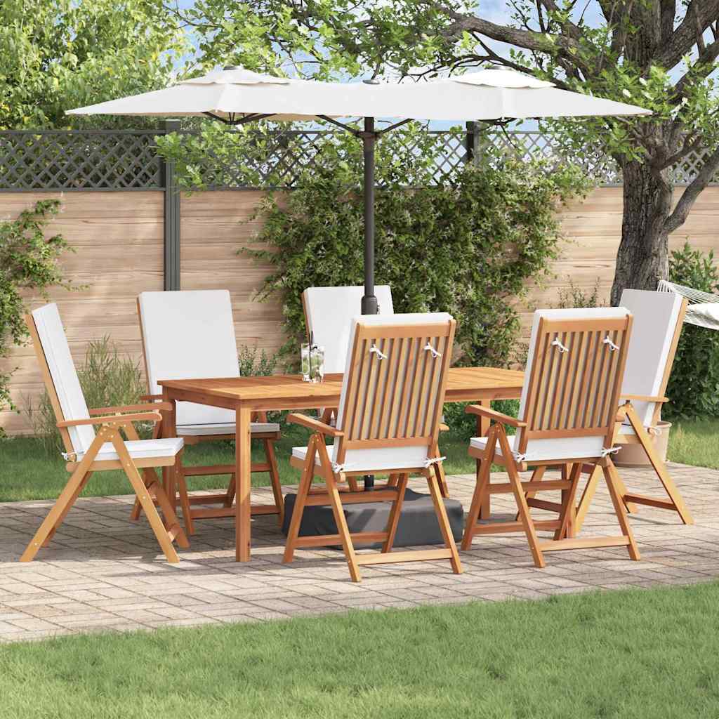 Have Stol 6 pcs Brun og hvid 57 x 71,5 x 104 cm Massiv Teaktræ