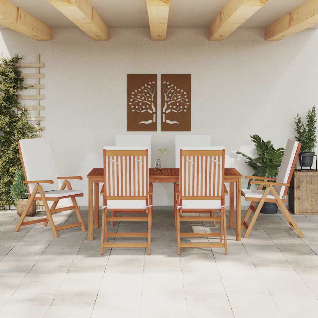 Have Stol 6 pcs Brun og hvid 57 x 71,5 x 104 cm Massiv Teaktræ