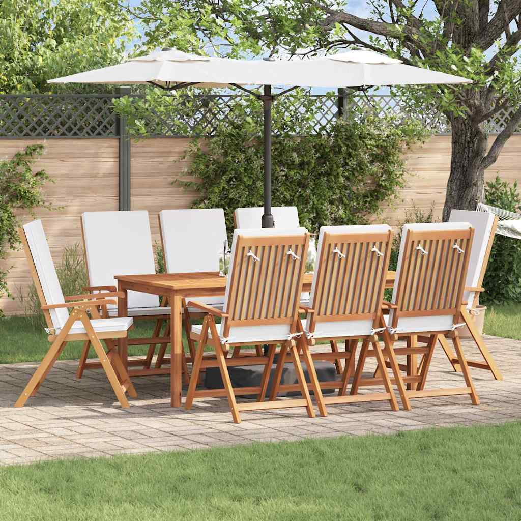 Have Stol 8 pcs Brun og hvid 57 x 71,5 x 104 cm Massiv Teaktræ