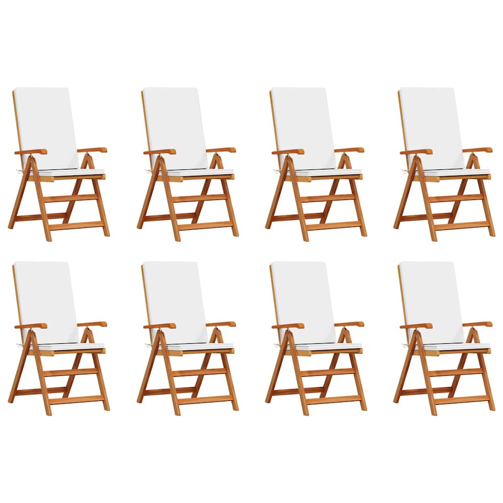 Have Stol 8 pcs Brun og hvid 57 x 71,5 x 104 cm Massiv Teaktræ