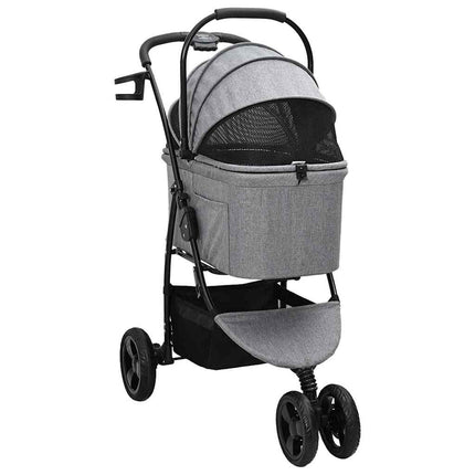 Sammenklappelig kæledyrsvogn Grå 78 x 54 x 101 cm Polyester