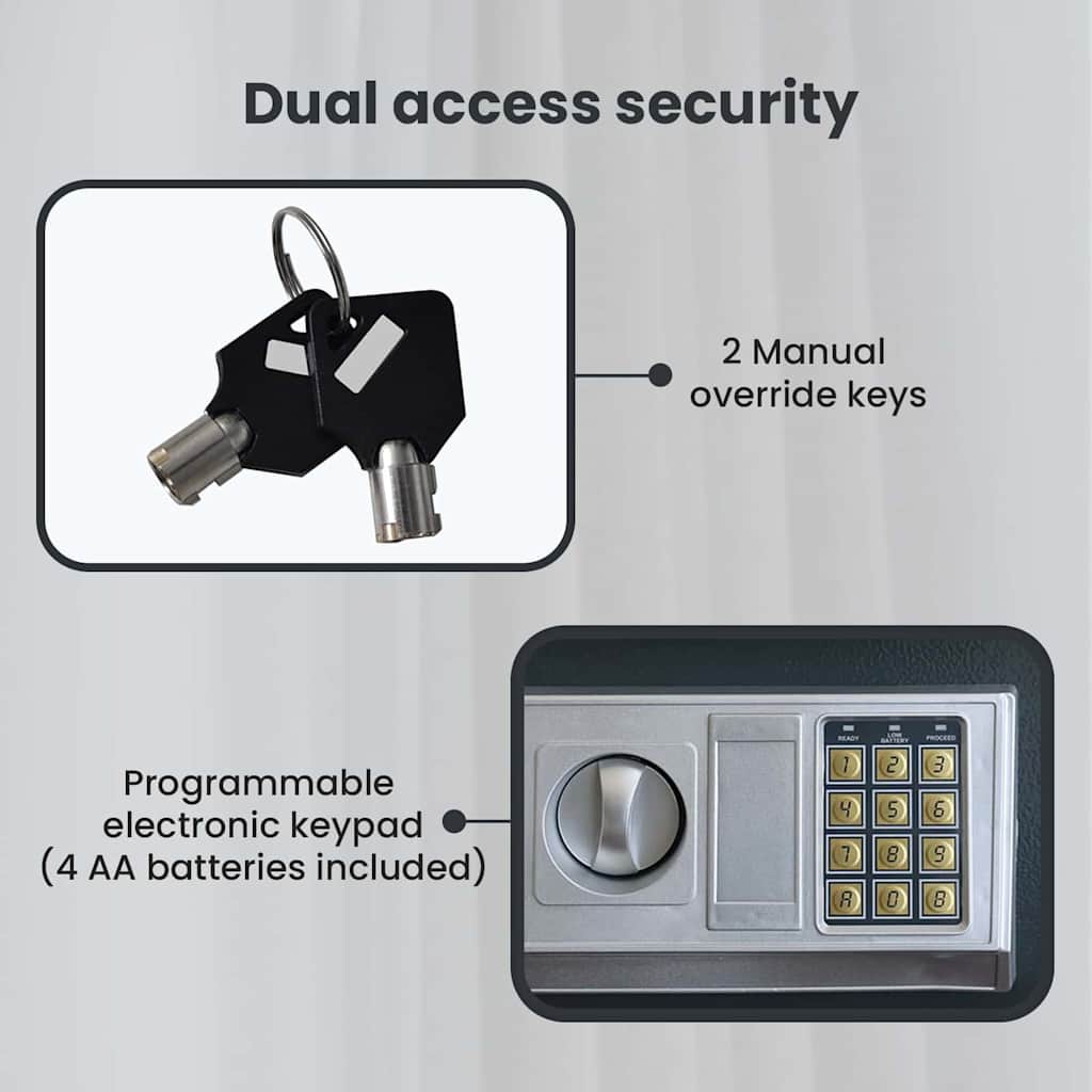 Digital sikker med lås Mørkegrå 31 x 20 x 20 cm Stål