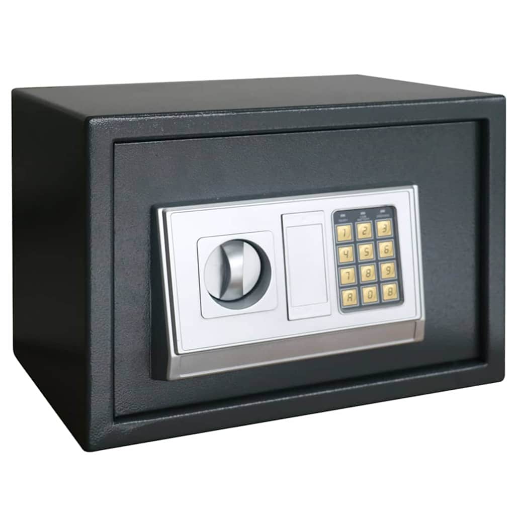 Digital pengeskab med elektronisk lås - mørkegrå stål, 35 × 25 × 25 cm