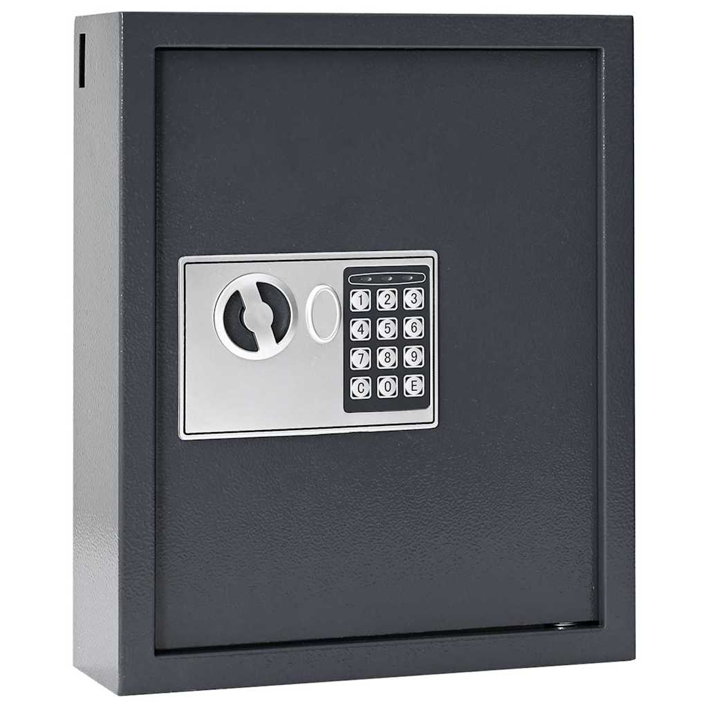 Digitalt pengeskab med tastatur - mørkegrå stål, 30 × 10 × 36,5 cm