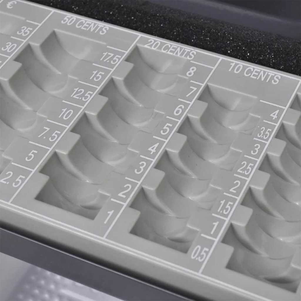 Kontantboks med lås Sort 30 x 24 x 9 cm Stål