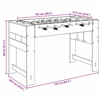 Fodboldbord Artisan Eg 125 x 60,5 x 80 cm Konstrueret træ
