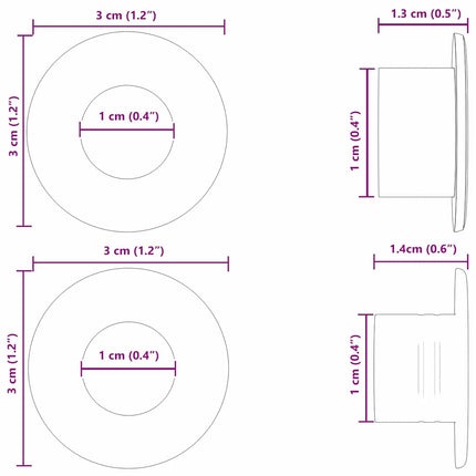 Fodboldbord Stopper 10 pcs Sort 3 x 3 x 1,4 cm HIPS
