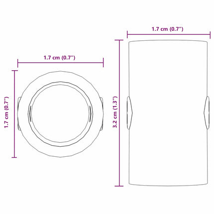 Fodboldbord Stopper 10 pcs Sort 1,7 x 1,7 x 3,2 cm PP