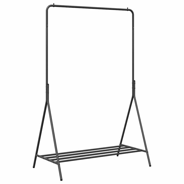 Tøjstativ med opbevaring Sort 100 x 56 x 154 cm Stål