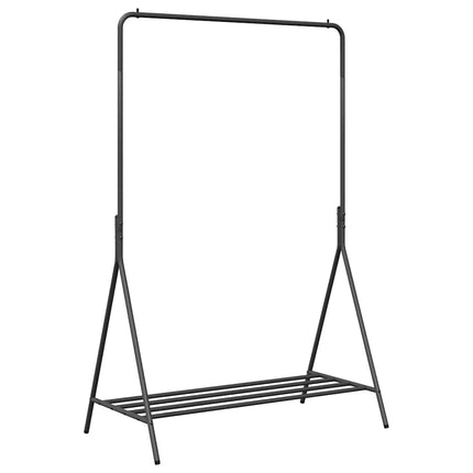 Tøjstativ med opbevaring Sort 100 x 56 x 154 cm Stål