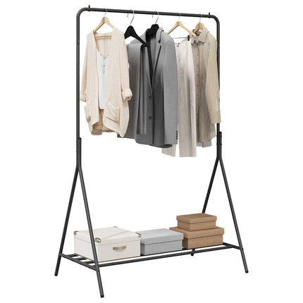 Tøjstativ med opbevaring Sort 100 x 56 x 154 cm Stål