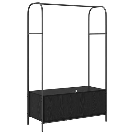 Tøjstativ med opbevaring Sort 100 x 44 x 160 cm Konstrueret træ