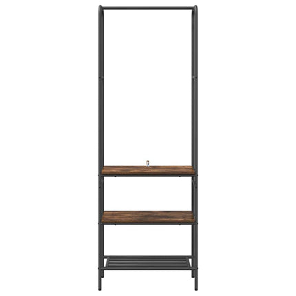 Tøjstativ med hylde Røget eg 60 x 30 x 171 cm Konstrueret træ