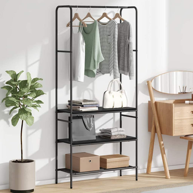 Tøjstativ Sort eg 77 x 30 x 171 cm Konstrueret træ