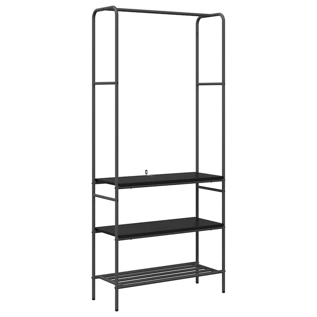 Tøjstativ Sort eg 77 x 30 x 171 cm Konstrueret træ