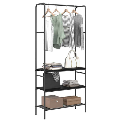 Tøjstativ Sort eg 77 x 30 x 171 cm Konstrueret træ