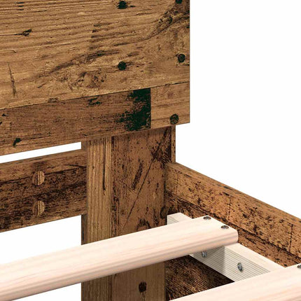 Sengestel med hovedgærde Gammelt træ 203 x 185 x 70 cm