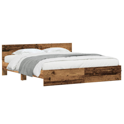 Sengestel med hovedgærde Gammelt træ 203 x 185 x 70 cm