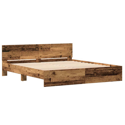 Sengestel med hovedgærde Gammelt træ 203 x 185 x 70 cm