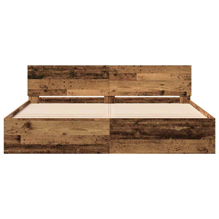 Sengestel med hovedgærde Gammelt træ 203 x 185 x 70 cm