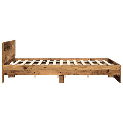 Sengestel med hovedgærde Gammelt træ 203 x 185 x 70 cm
