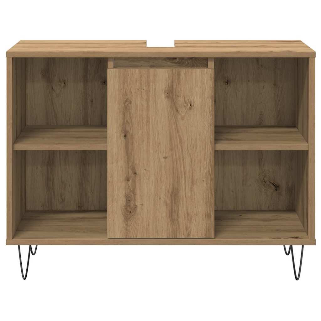 Badeværelsesmøbel sæt 3 pcs Artisan Egetræ Konstrueret træ