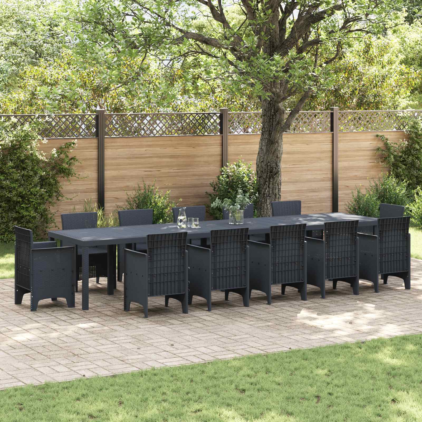 Havemøbel Bord Antracit 400 x 100 x 73 cm polyrattan