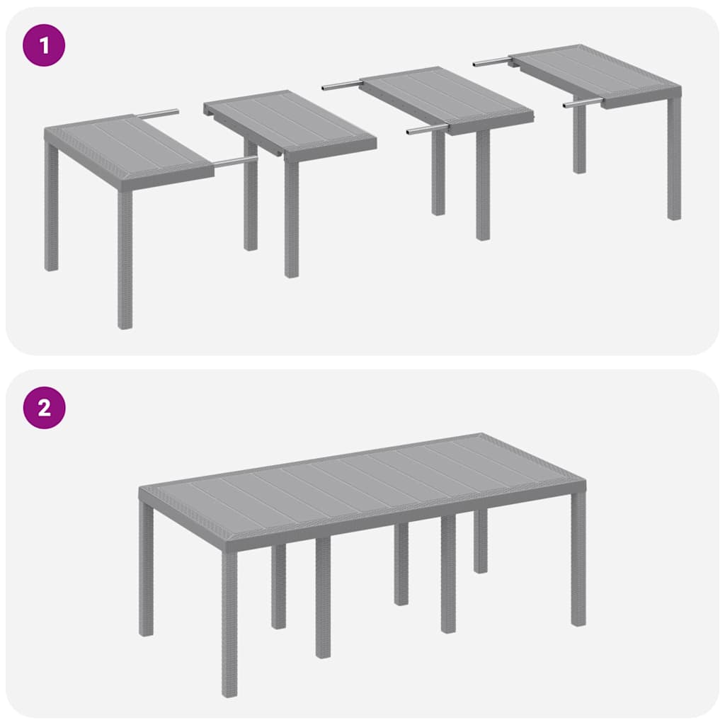 Have Spisebordssæt 9 pcs Lysegrå Polypropylen