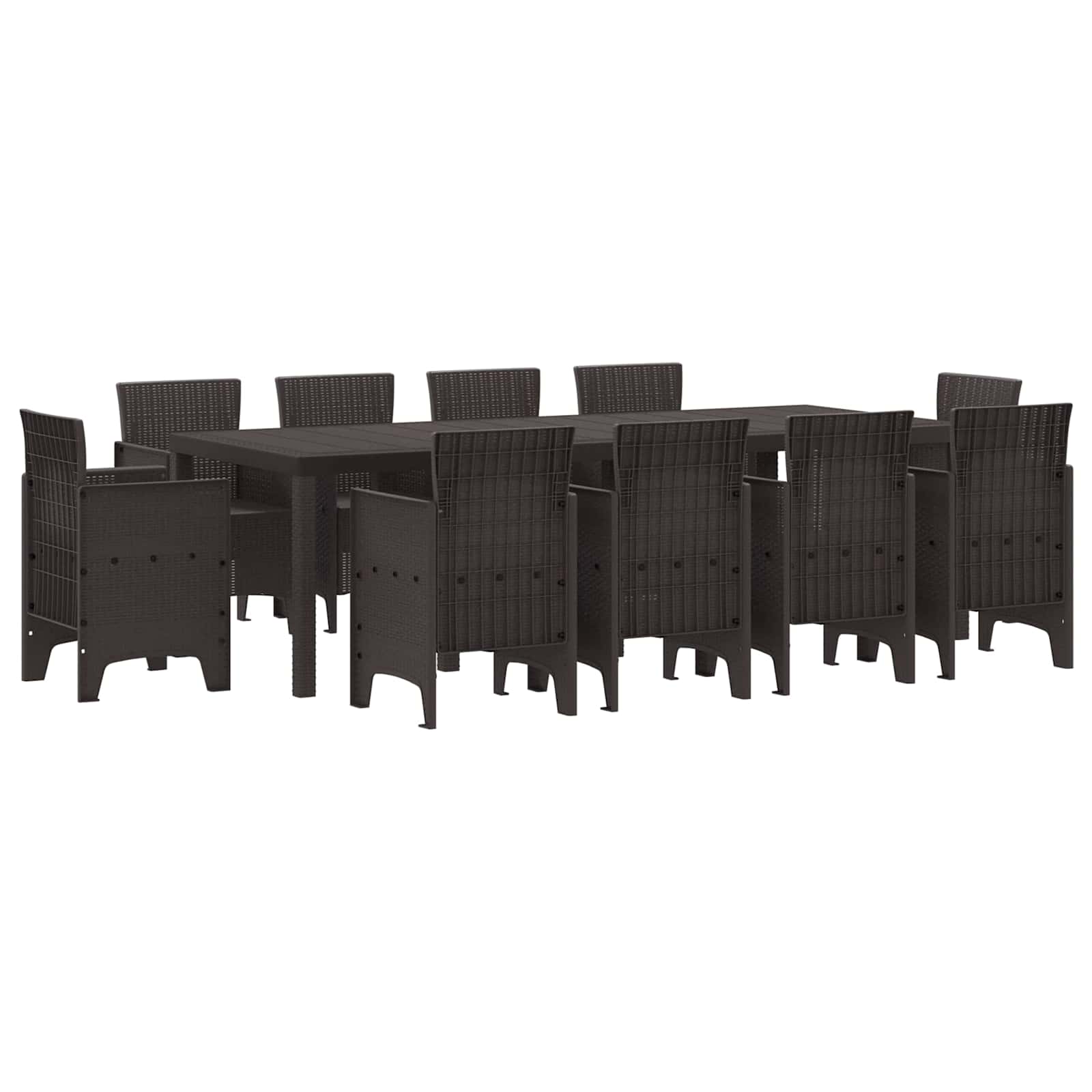 Have Spisebordssæt 11 pcs Brun Polypropylen