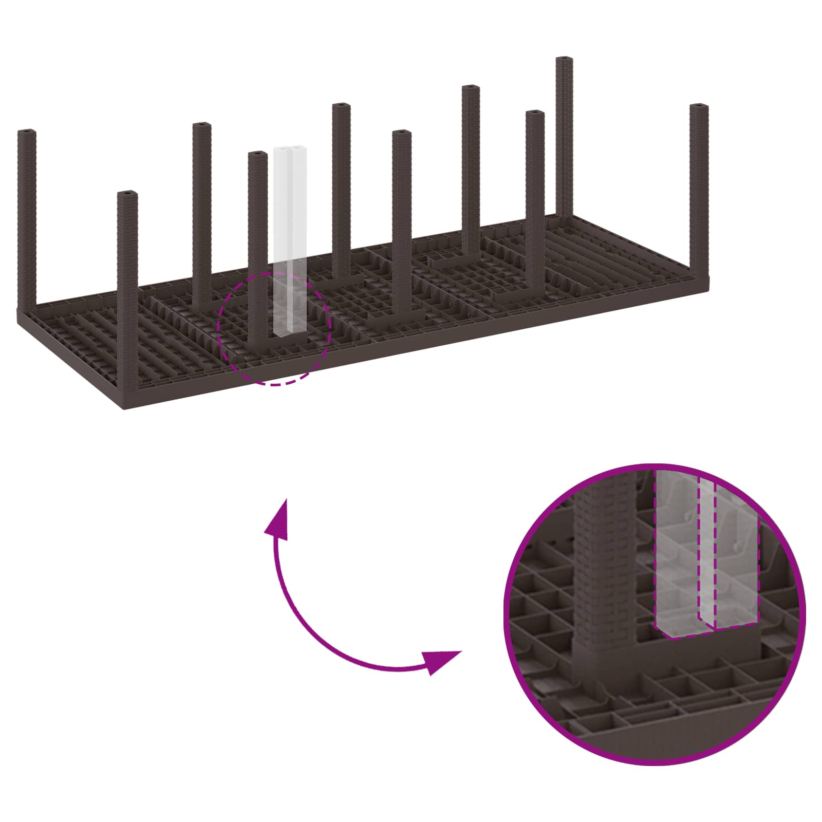 Have Spisebordssæt 11 pcs Brun Polypropylen