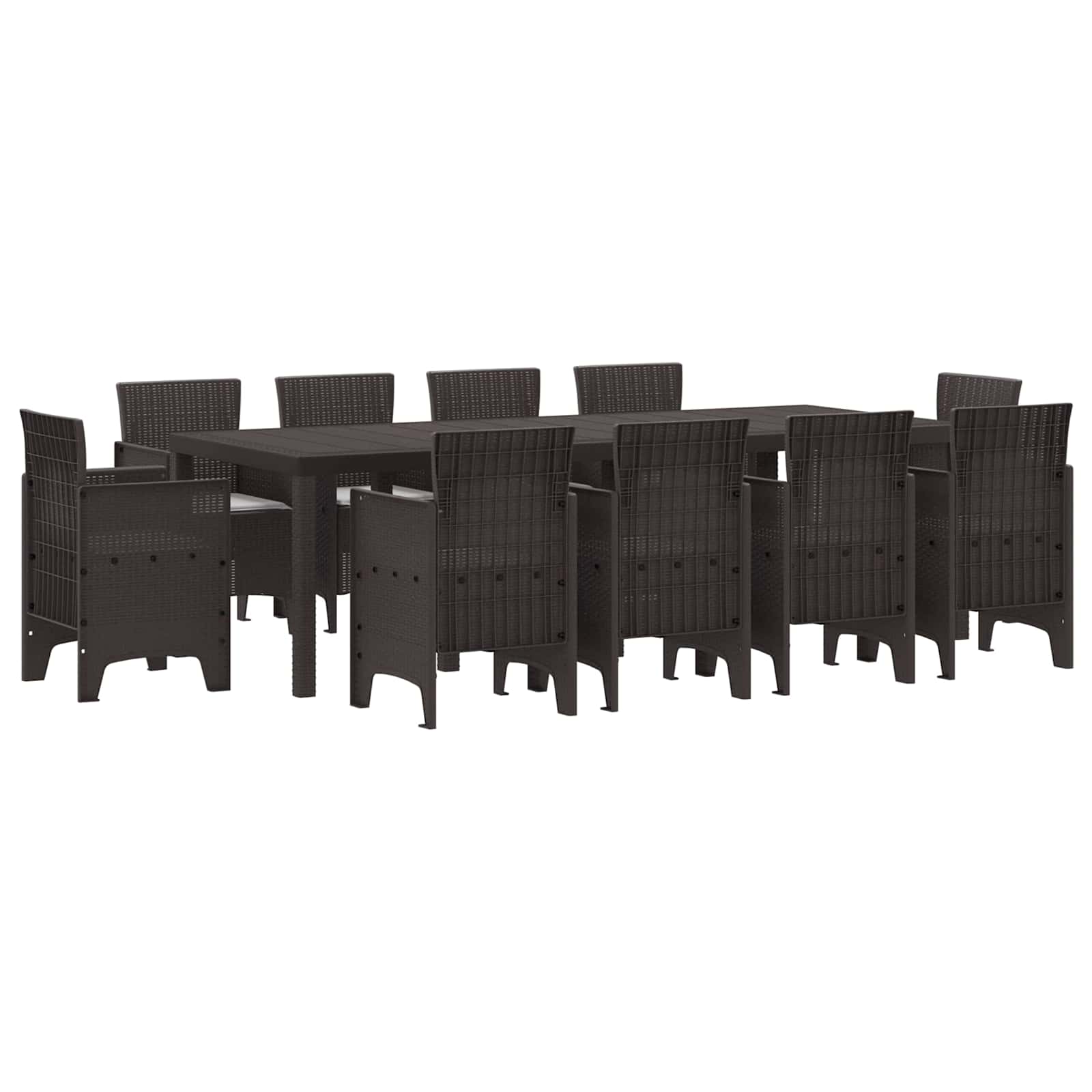 Have Spisebordssæt 11 pcs Brun Polypropylen