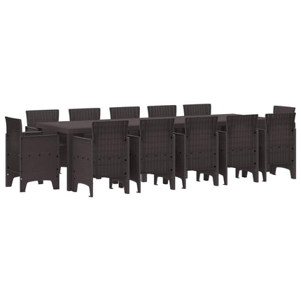 Have Spisebordssæt 13 stk. Brun Poly rattan