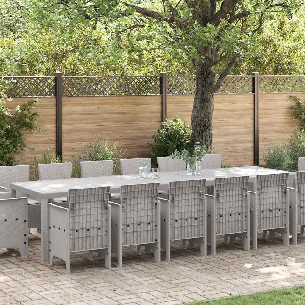 Have Spisebordssæt 15 pcs Lysegrå Polt rattan