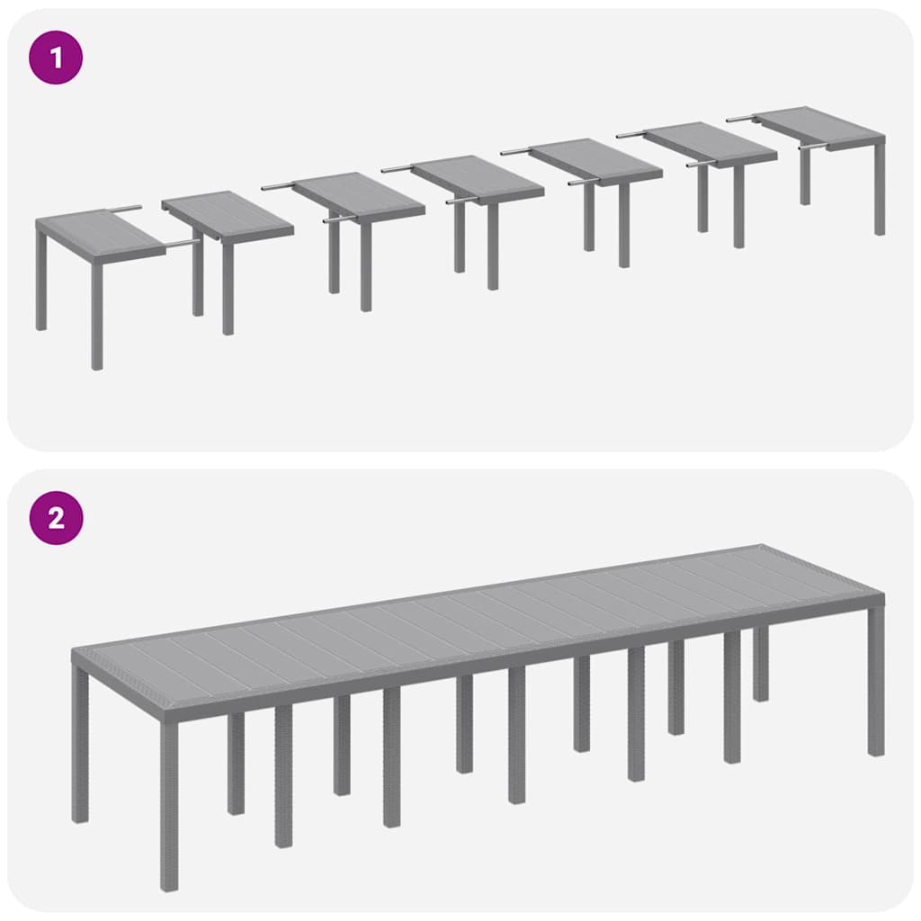 Have Spisebordssæt 15 pcs Lysegrå Polt rattan