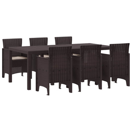 Have Spisebordssæt 7 pcs Brun Polypropylen